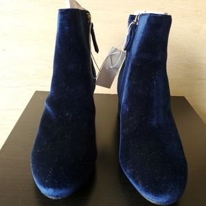 Attention Blue Suede Ankle Boots Sz 9
